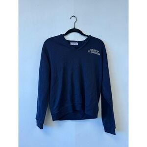 Vintage Champion Sweatshirt Mens Small Navy College St‎ Scholastica V Neck 60s